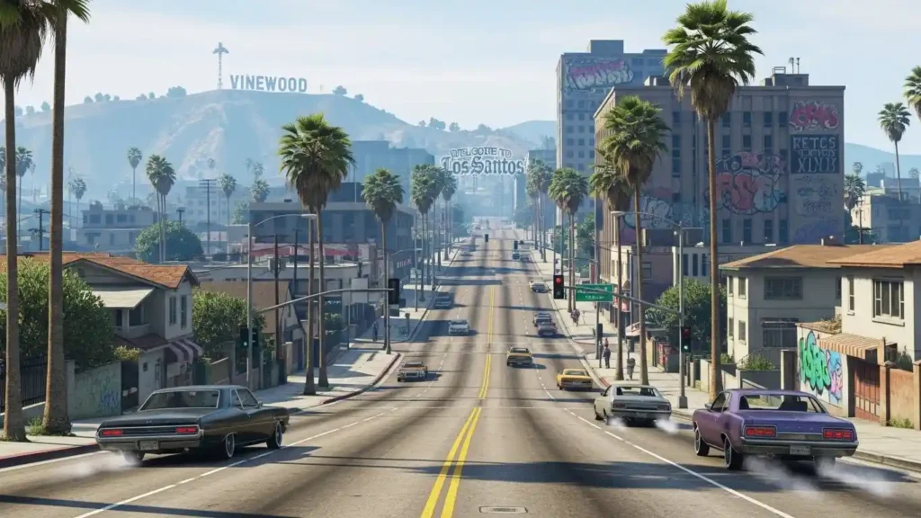 عالم لعبة GTA San Andreas المفتوح على الهاتف