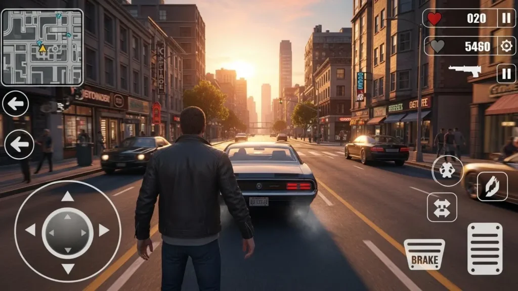 أسلوب اللعب في GTA Trilogy for Android على الهاتف