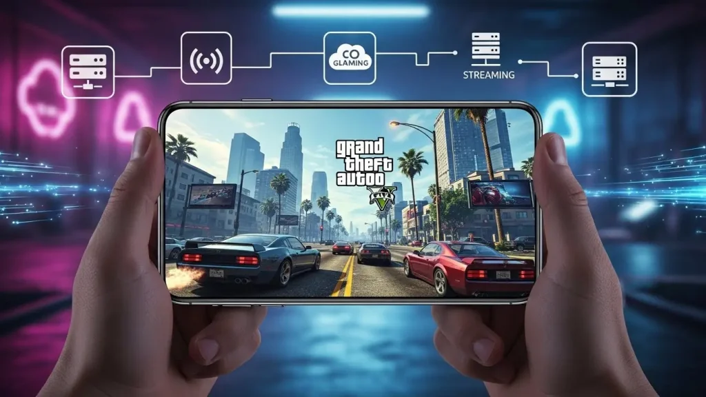 تشغيل GTA 5 على الهاتف عبر البث السحابي
