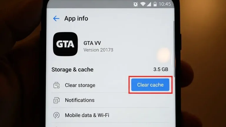 مسح ذاكرة التخزين المؤقت لحل مشكلة لعبة GTA على الهاتف