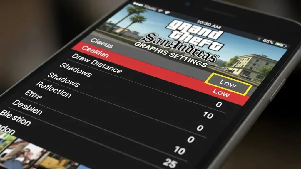 تعديل إعدادات الرسوم لحل مشكلة الشاشة السوداء في لعبة GTA